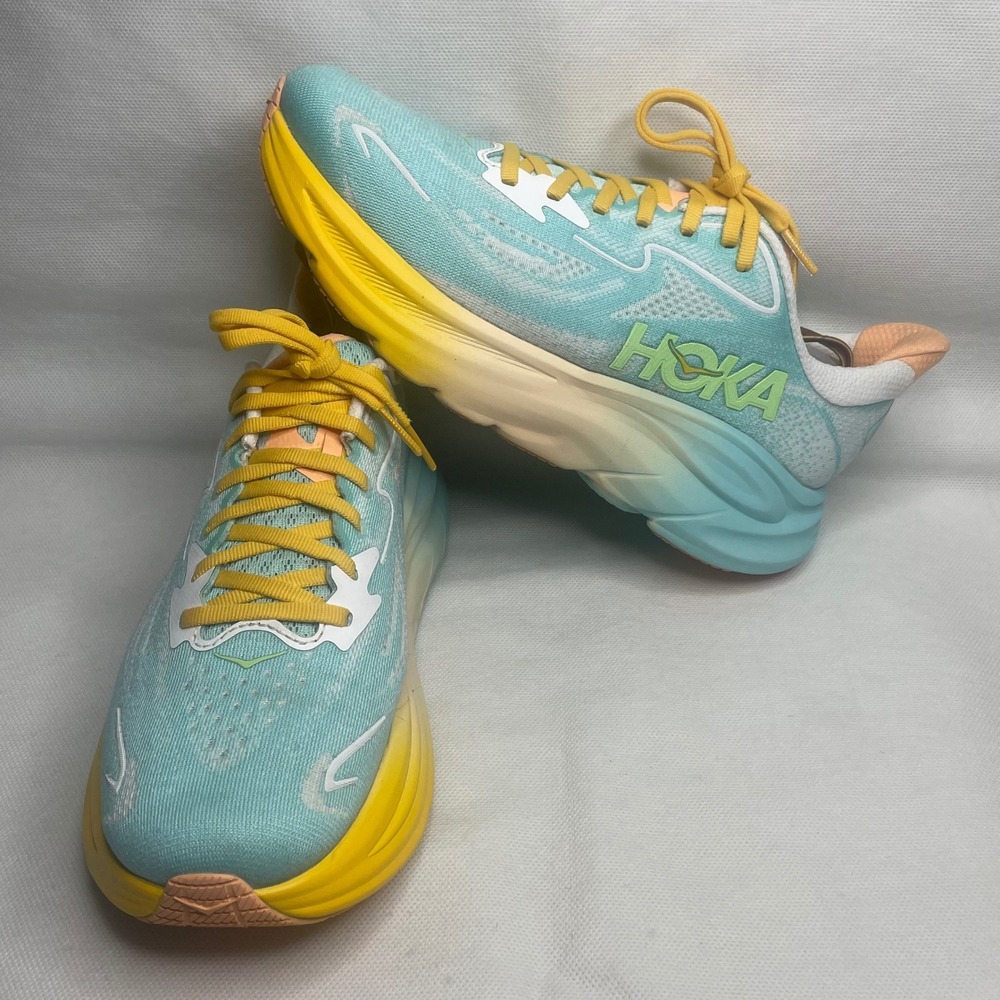 Hoka Clifton 10 Running Shoes Womens Size US 7.5B Blue Spark Athletic Sneakers
